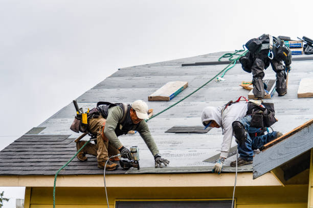 Professional Gutter Installation technician working in Memphis, NY